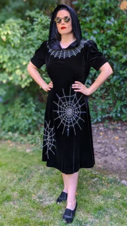 Nicoletta Carlone "Aida" 1930s Style Hooded Spiderweb Dress Shop
