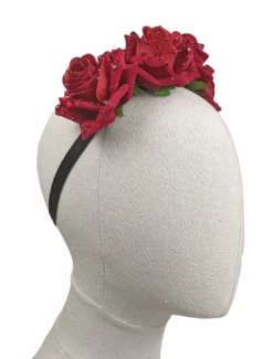 Nicoletta Carlone "Darcy" Red Roses With Rhinestones Headband