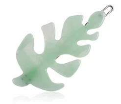 Nicoletta Carlone "Lydia" Green Acylic Leaf Barrette Shop