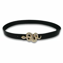Nicoletta Carlone "Rachel" Black Vegan Leather Snake Belt