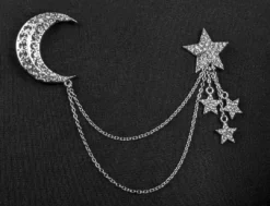 Nicoletta Carlone JEWELRY "Hadley" Star And Moon Chatelaine Brooch
