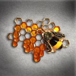 Nicoletta Carlone Shop "Honey" Bee And Honeycomb Brooch