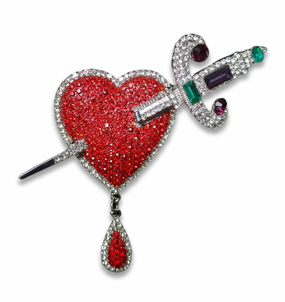Nicoletta Carlone "Jezebel" Heart And Dagger Statement Brooch (pre-order) JEWELRY 3 Nicoletta Carlone "Jezebel" Heart And Dagger Statement Brooch (pre-order) JEWELRY