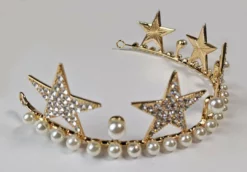 Nicoletta Carlone "Alexandrine" Star And Pearl Tiara Crown