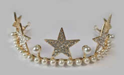 Nicoletta Carlone "Alexandrine" Star And Pearl Tiara Crown