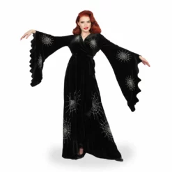 Nicoletta Carlone "Carlotta" Hand Embroidered Velvet Edwardian Style Spiderweb Robe