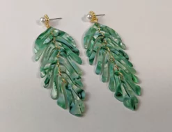 Nicoletta Carlone "Alta" Acrylic Leaf Dangle Earrings Shop