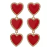 Nicoletta Carlone "Beth" Gold-tone Red Heart Earrings