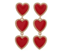 Nicoletta Carlone "Beth" Gold-tone Red Heart Earrings