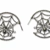 Nicoletta Carlone "Janie" Gunmetal Spiderweb Earrings JEWELRY