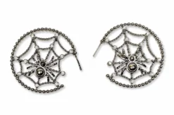 Nicoletta Carlone "Janie" Gunmetal Spiderweb Earrings JEWELRY