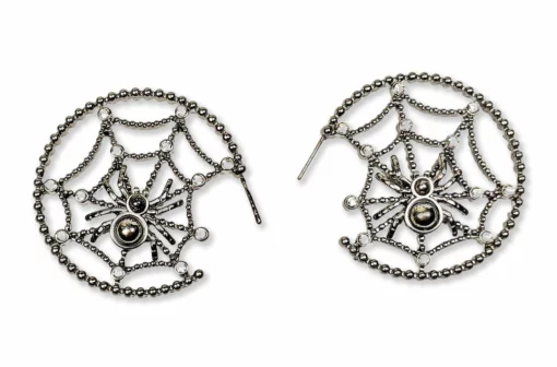 Nicoletta Carlone "Janie" Gunmetal Spiderweb Earrings JEWELRY