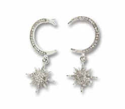 Nicoletta Carlone Shop "Jessie" Rhinestone Star And Moon Earrings