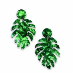 Nicoletta Carlone "Mostra" Acrylic Leaf Earrings Shop