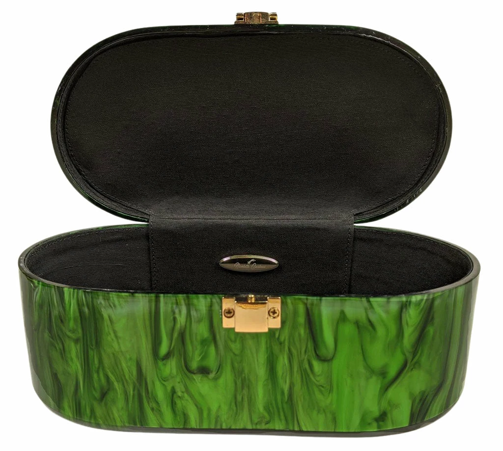 Nicoletta Carlone "Emma" Mid-Century Style Acrylic Purse - Malachite Green (pre-order) ACCESSORIES 5 Nicoletta Carlone "Emma" Mid-Century Style Acrylic Purse - Malachite Green (pre-order) ACCESSORIES