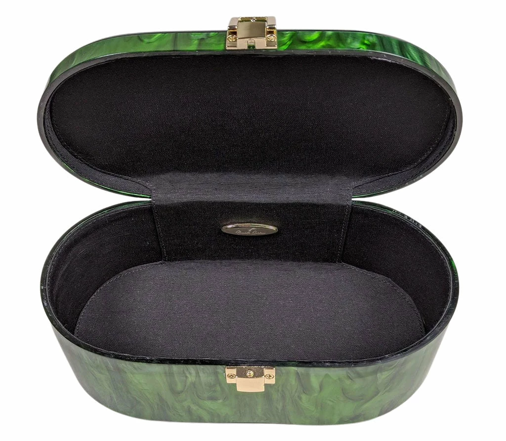 Nicoletta Carlone "Emma" Mid-Century Style Acrylic Purse - Malachite Green (pre-order) ACCESSORIES 6 Nicoletta Carlone "Emma" Mid-Century Style Acrylic Purse - Malachite Green (pre-order) ACCESSORIES