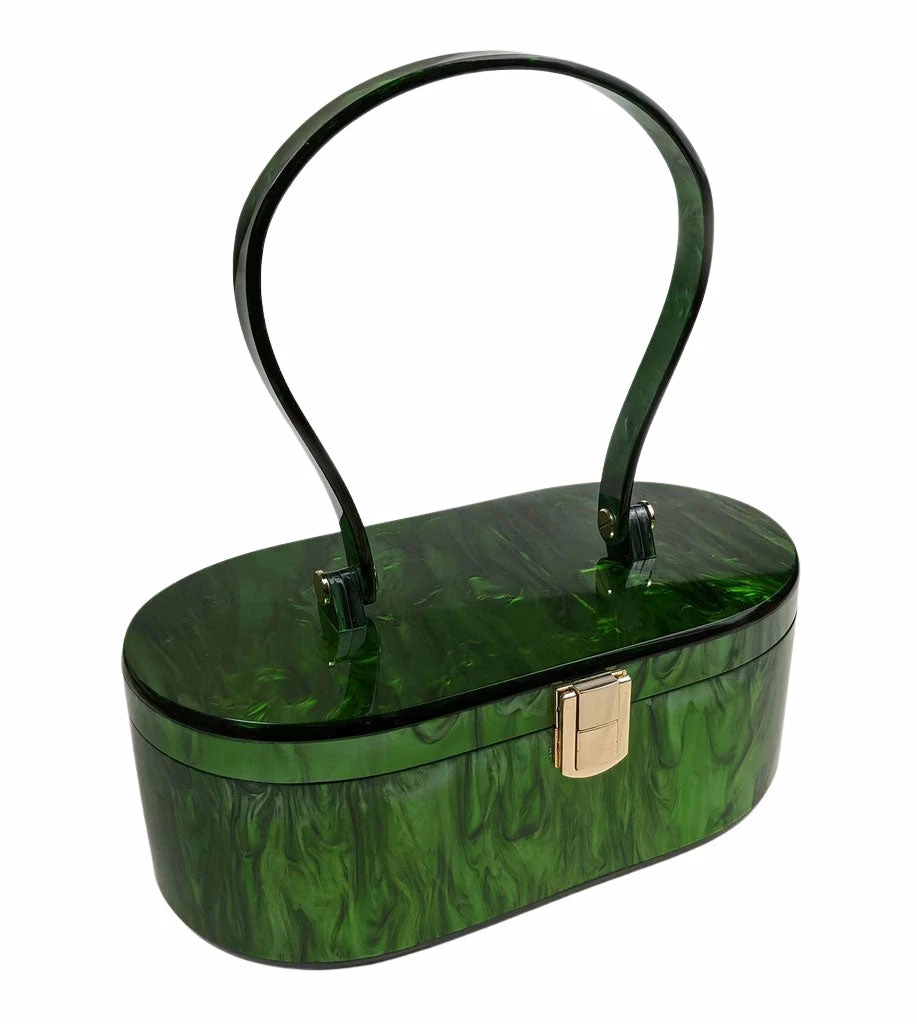 Nicoletta Carlone "Emma" Mid-Century Style Acrylic Purse - Malachite Green (pre-order) ACCESSORIES 3 Nicoletta Carlone "Emma" Mid-Century Style Acrylic Purse - Malachite Green (pre-order) ACCESSORIES