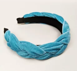 Nicoletta Carlone Shop "Ayla" Aqua Velvet Braided Headband