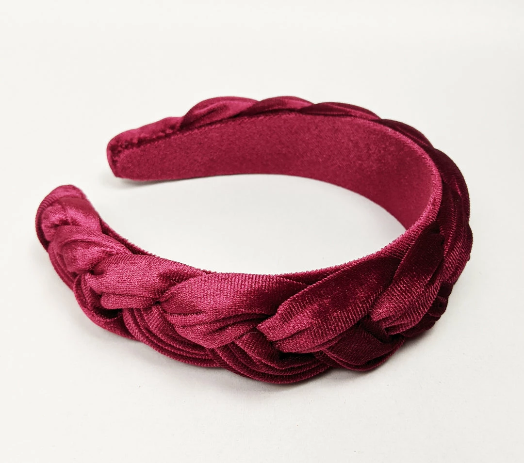 Nicoletta Carlone "Vale" Burgundy Velvet Bradied Headband Shop 3 Nicoletta Carlone "Vale" Burgundy Velvet Bradied Headband Shop