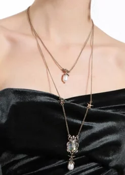 Nicoletta Carlone "Darcy" Scarab, Pearls, And Stars - Double Necklace Shop