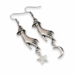 Nicoletta Carlone "Galaxy" Moon And Star Hand Earrings