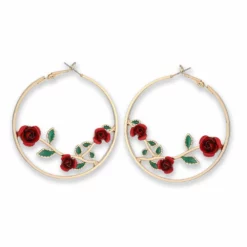 Nicoletta Carlone JEWELRY "Cynthia" Rose Hoop Earrings