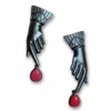 Nicoletta Carlone "Frida" Victorian Style Hand And Blood Drop Earrings JEWELRY