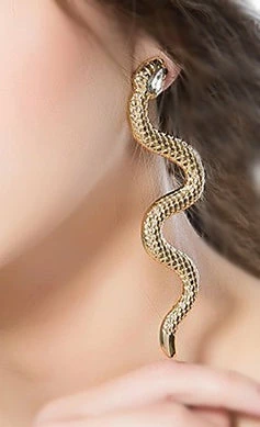 Nicoletta Carlone "Arista" Golden Snake Dangle Earrings Shop