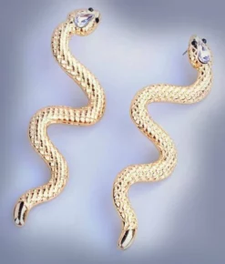 Nicoletta Carlone "Arista" Golden Snake Dangle Earrings Shop