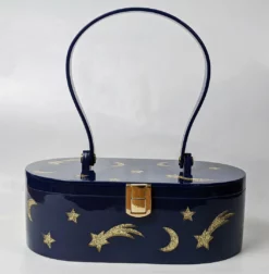 Nicoletta Carlone Shop "Emma" Mid-Century Style Acrylic Purse - Blue And Gold