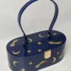 Nicoletta Carlone Shop "Emma" Mid-Century Style Acrylic Purse - Blue And Gold 1 Nicoletta Carlone Shop "Emma" Mid-Century Style Acrylic Purse - Blue And Gold