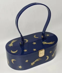 Nicoletta Carlone Shop "Emma" Mid-Century Style Acrylic Purse - Blue And Gold