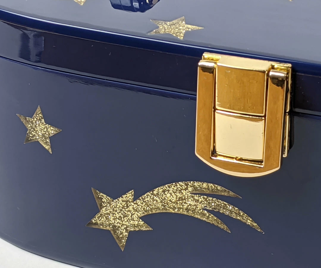 Nicoletta Carlone Shop "Emma" Mid-Century Style Acrylic Purse - Blue And Gold 7 Nicoletta Carlone Shop "Emma" Mid-Century Style Acrylic Purse - Blue And Gold