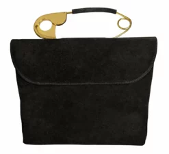Nicoletta Carlone ACCESSORIES "Renata" 1940s-50s Style Suede Safety Pin Bag (pre-order)