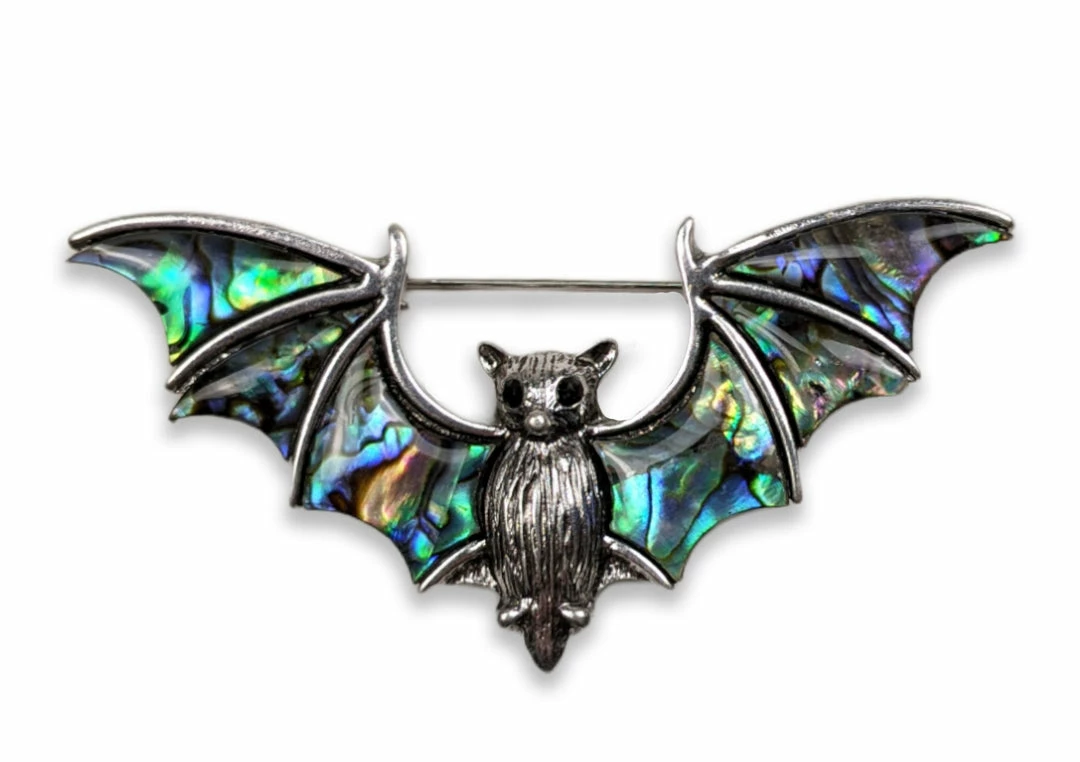 Nicoletta Carlone "Elsie" Abalone And Silver-tone Bat Brooch JEWELRY 3 Nicoletta Carlone "Elsie" Abalone And Silver-tone Bat Brooch JEWELRY