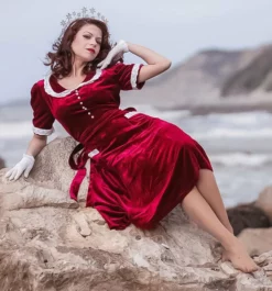 Nicoletta Carlone "Mia" Burgundy Velvet 1930s-40s Style Dress Shop