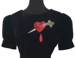 Nicoletta Carlone READY TO WEAR "Jezebel" Dagger And Heart Velvet Late 1930s Style Dress 8 Nicoletta Carlone READY TO WEAR