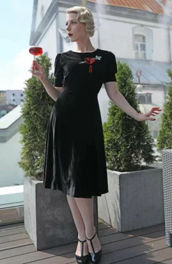 Nicoletta Carlone READY TO WEAR "Jezebel" Dagger And Heart Velvet Late 1930s Style Dress