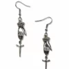 Nicoletta Carlone "Abby" Silver-tone Hand And Dagger Earrings
