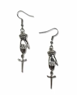 Nicoletta Carlone "Abby" Silver-tone Hand And Dagger Earrings