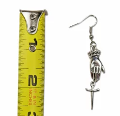 Nicoletta Carlone "Abby" Silver-tone Hand And Dagger Earrings