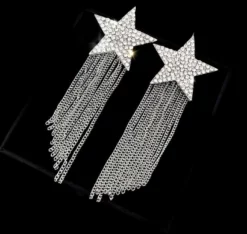 Nicoletta Carlone "Alyssa" Silver-tone Star Tassel Earrings Shop