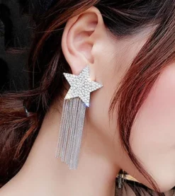 Nicoletta Carlone "Alyssa" Silver-tone Star Tassel Earrings Shop