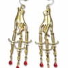 Nicoletta Carlone "Demetria" Hand With Blood Drop Earrings
