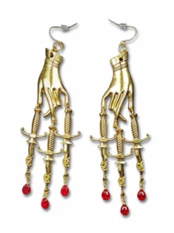 Nicoletta Carlone "Demetria" Hand With Blood Drop Earrings