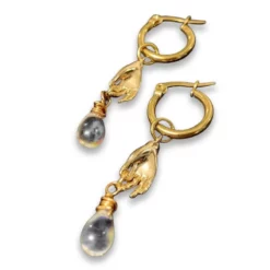 Nicoletta Carlone "Hannah" Hand And Raindrop Earrings JEWELRY