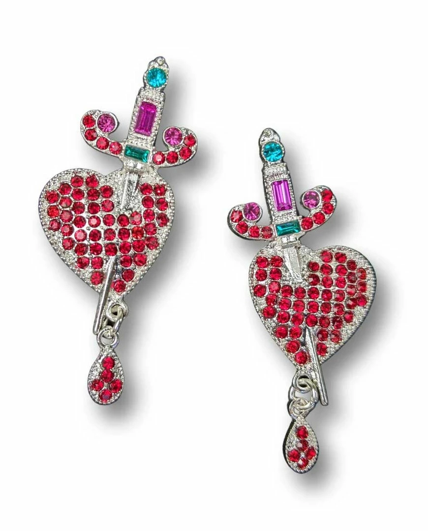 Nicoletta Carlone JEWELRY "Jezebel" Heart And Dagger Earrings 3 Nicoletta Carlone JEWELRY "Jezebel" Heart And Dagger Earrings