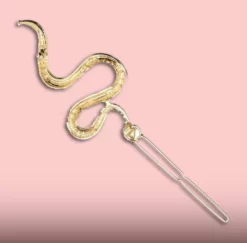 Nicoletta Carlone "Elise" Golden Snake Barrette JEWELRY