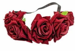 Nicoletta Carlone "Megan" Burgundy Velvet Roses Headband