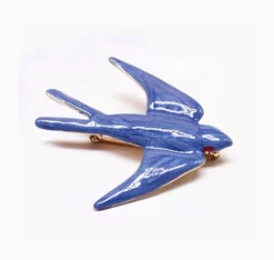 Nicoletta Carlone "Giselle" Enamel Swallow Brooch Shop